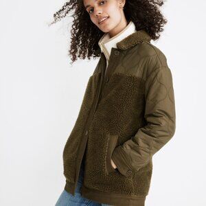 Madewell Hybrid 
Olive Quilted Sherpa Jacket size S